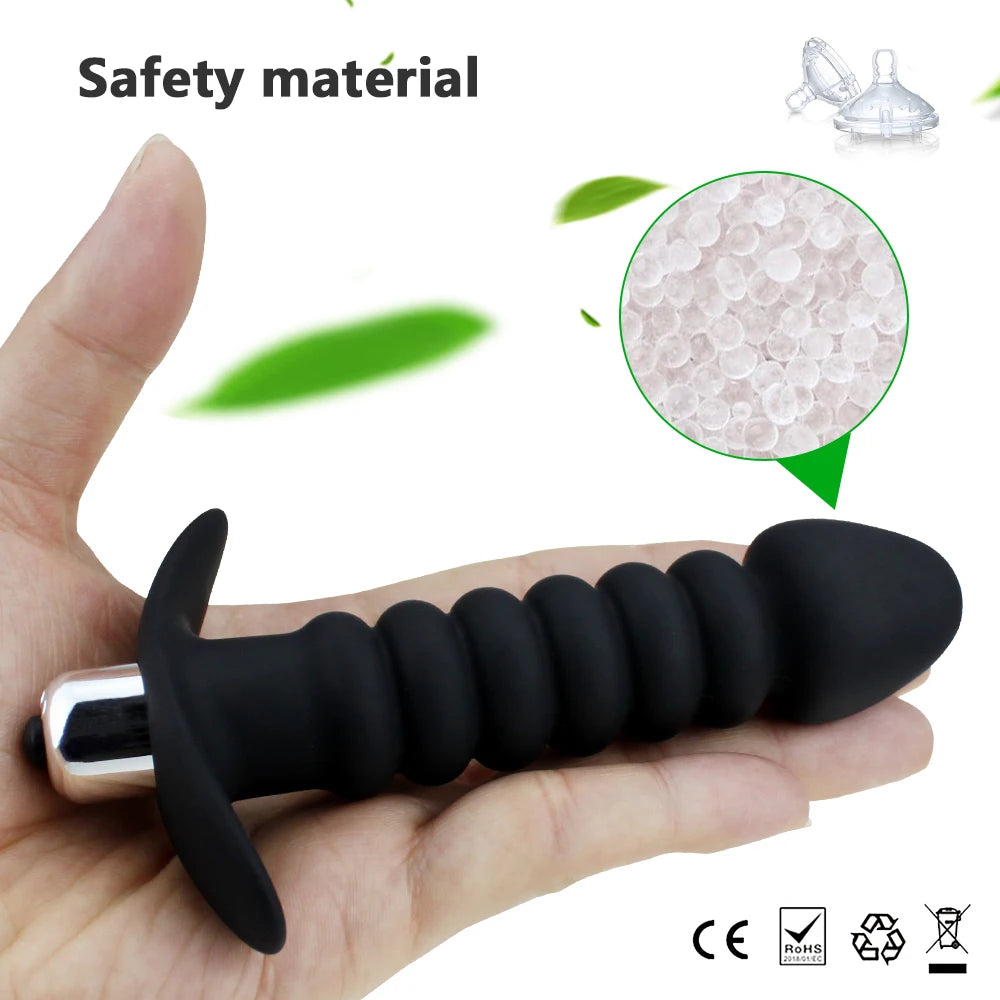 Silicone Anal Beads Butt Plug Vibrator Anal Plug Toy Strapon Dildo Male Prostate Massager Anal Sex Toys for Gays/Couple Men