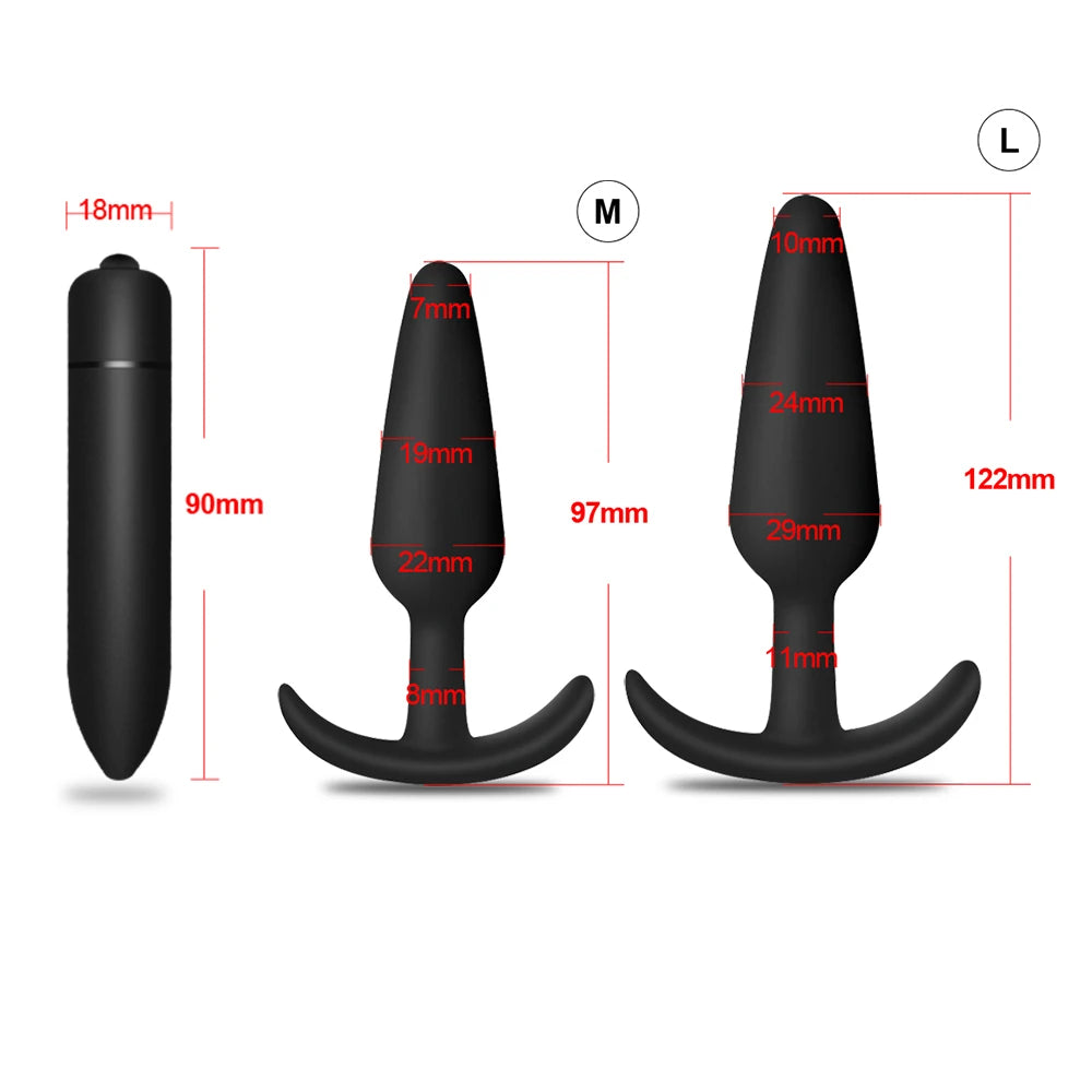 Soft Silicone Size Anal Plug Anal Plug Butt Removable Stimulator Sex Toys Dults Anal Toys Butt Plug Prostate Massager Dildo