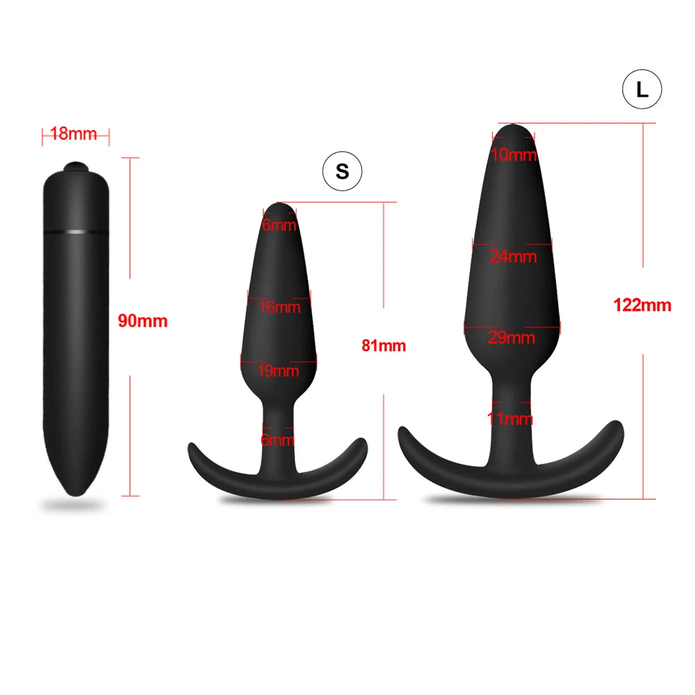 Soft Silicone Size Anal Plug Anal Plug Butt Removable Stimulator Sex Toys Dults Anal Toys Butt Plug Prostate Massager Dildo