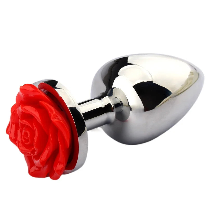 Rose Flower Anal Plug for Men and Women  Masturbator Adult Sex Goods Stainless Steel Butt  Toys  Adults  Products