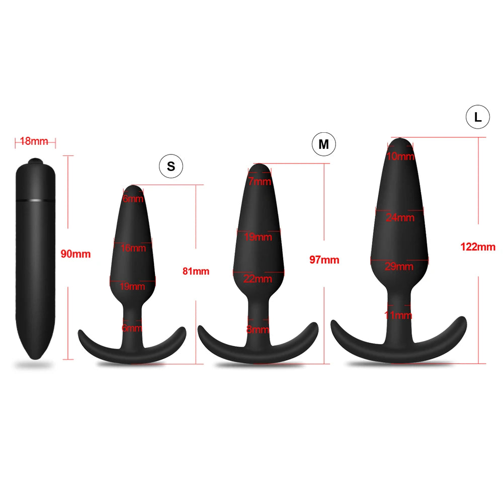 Soft Silicone Size Anal Plug Anal Plug Butt Removable Stimulator Sex Toys Dults Anal Toys Butt Plug Prostate Massager Dildo