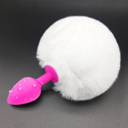 SMLOVE Cute Rabbit Tail Anal Plug Fluffy Plush Sexy Bunny Girl Cosplay Erotic Sex Toys for Woman Men Couples Anal Butt Plug Tail