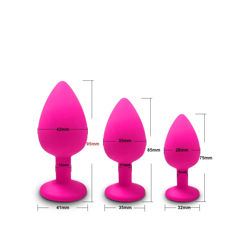 Anal Plug Butt Plug for Woman Men Soft Silicone 3 Different Size Sex Toys Bullet Vibrator Anal Unisex Gay Anal Toys for Adults