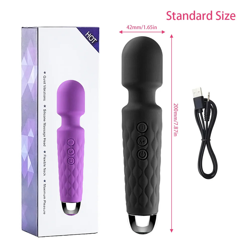 Women Female Masturbator Rechargeable Powerful Clit Stimulator Adult Vagina Sex Toy Magic Av Mini Wand Massager Dildo Vibrator