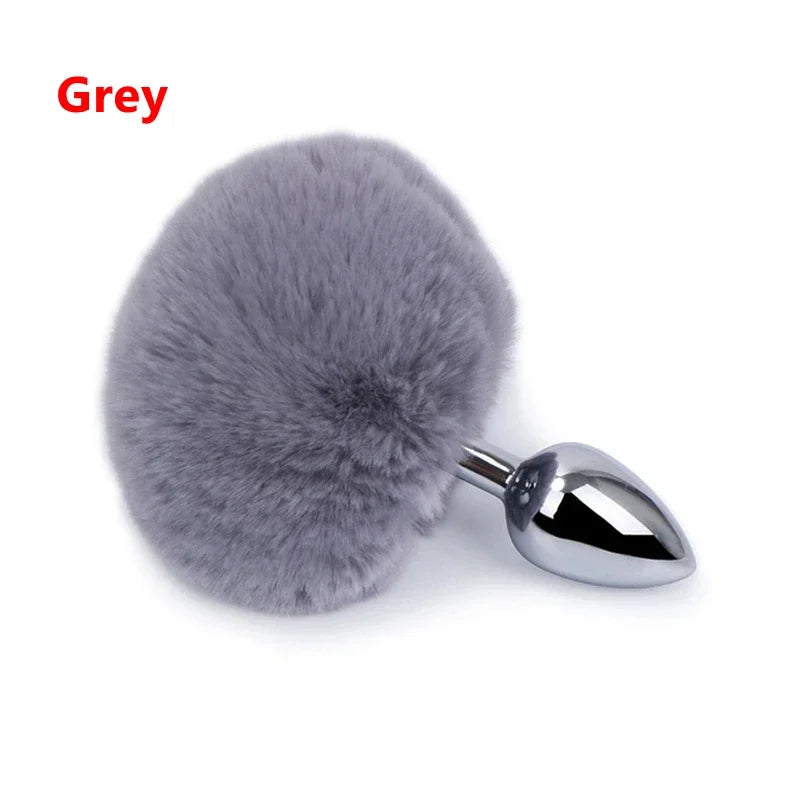 7 Color Stainless Steel Rabbit Tail Anal Plug Bunny Tail Butt Plug Anal Sex Toys Adult Products