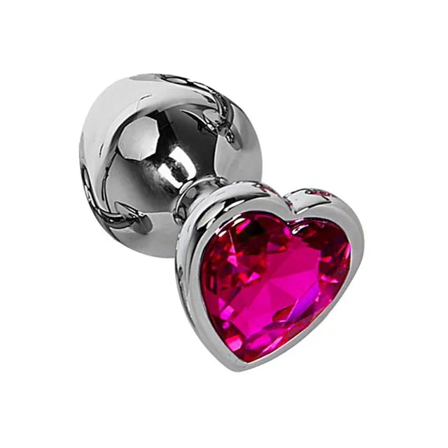 3 Size Anal Plug Heart Stainless Steel Crystal Anal Plug Removable Butt Plug Stimulator Anal Sex Toys Prostate Massager Dildo