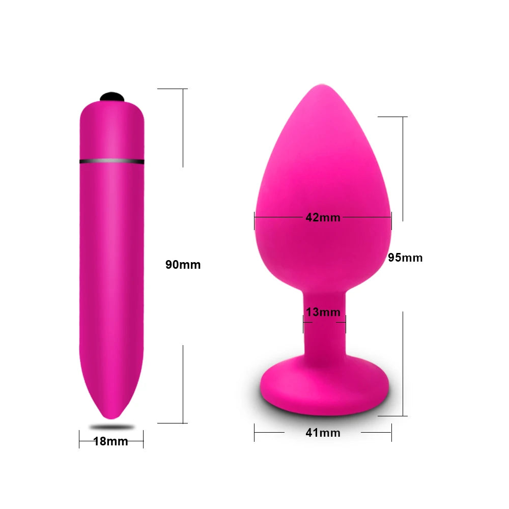 Anal Plug Butt Plug for Woman Men Soft Silicone 3 Different Size Sex Toys Bullet Vibrator Anal Unisex Gay Anal Toys for Adults