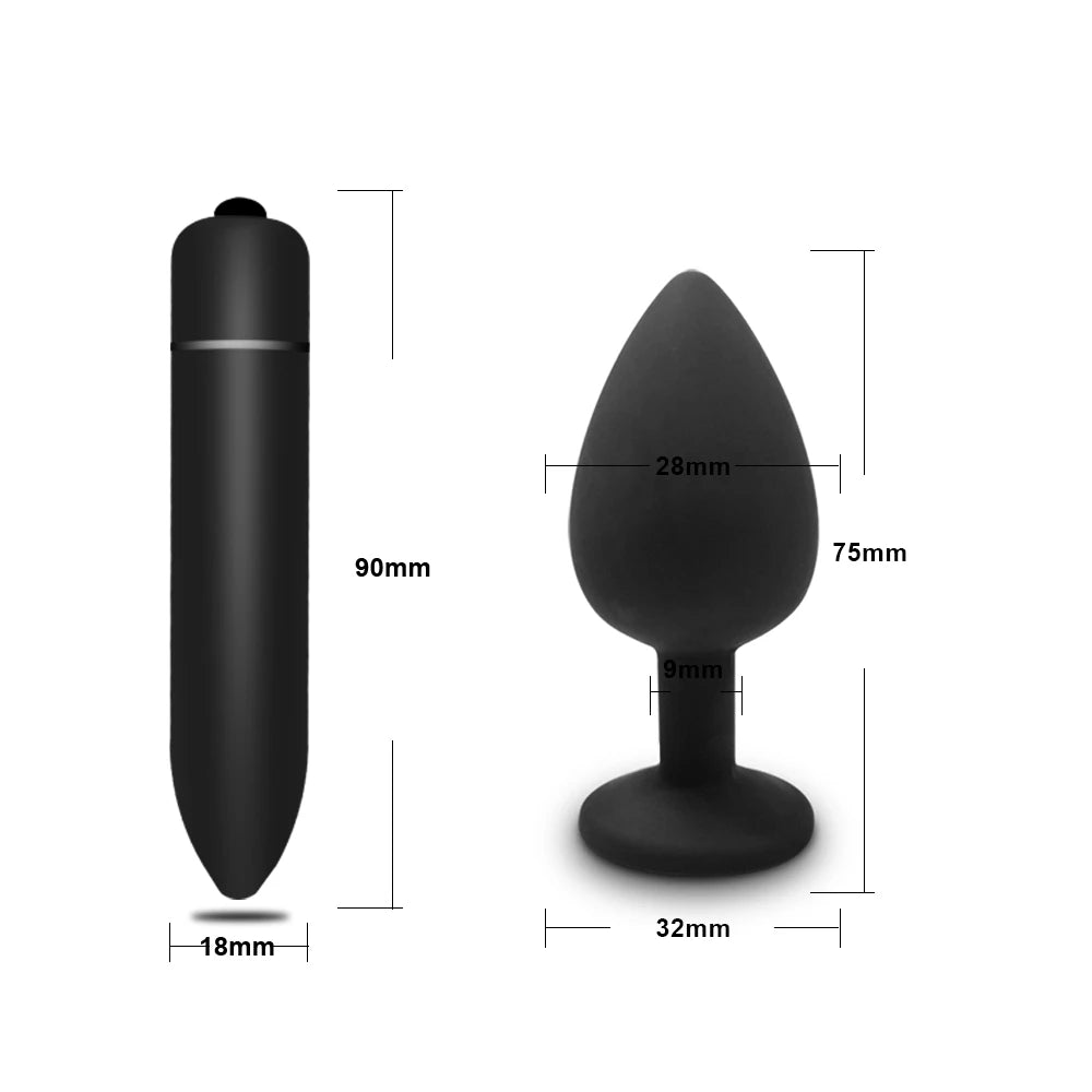 Anal Plug Butt Plug for Woman Men Soft Silicone 3 Different Size Sex Toys Bullet Vibrator Anal Unisex Gay Anal Toys for Adults