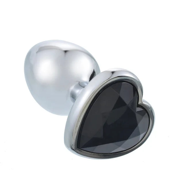 3 Size Anal Plug Heart Stainless Steel Crystal Anal Plug Removable Butt Plug Stimulator Anal Sex Toys Prostate Massager Dildo