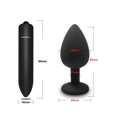 Anal Plug Butt Plug for Woman Men Soft Silicone 3 Different Size Sex Toys Bullet Vibrator Anal Unisex Gay Anal Toys for Adults