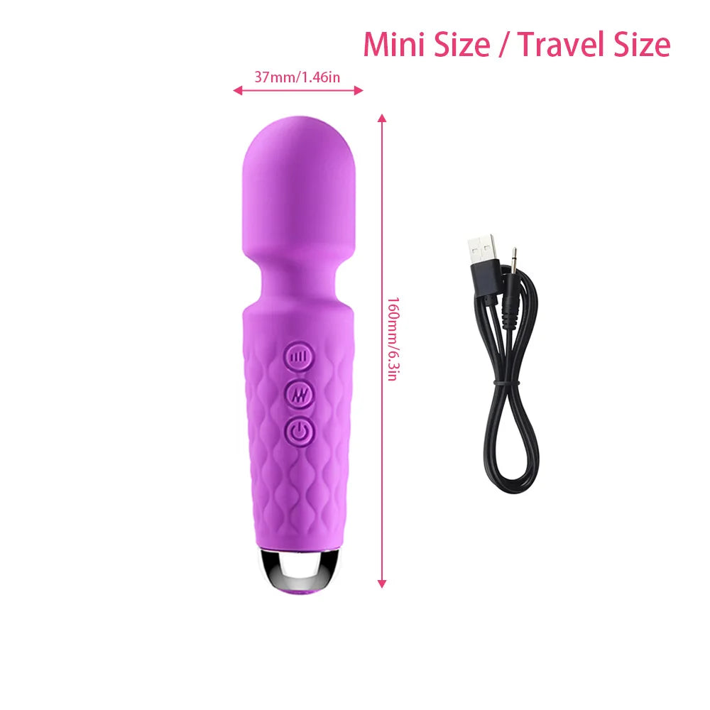 Women Female Masturbator Rechargeable Powerful Clit Stimulator Adult Vagina Sex Toy Magic Av Mini Wand Massager Dildo Vibrator