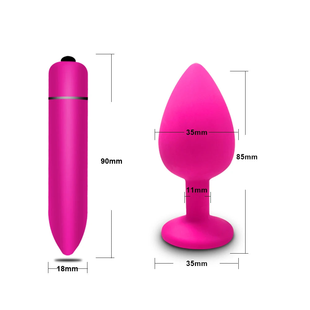 Anal Plug Butt Plug for Woman Men Soft Silicone 3 Different Size Sex Toys Bullet Vibrator Anal Unisex Gay Anal Toys for Adults