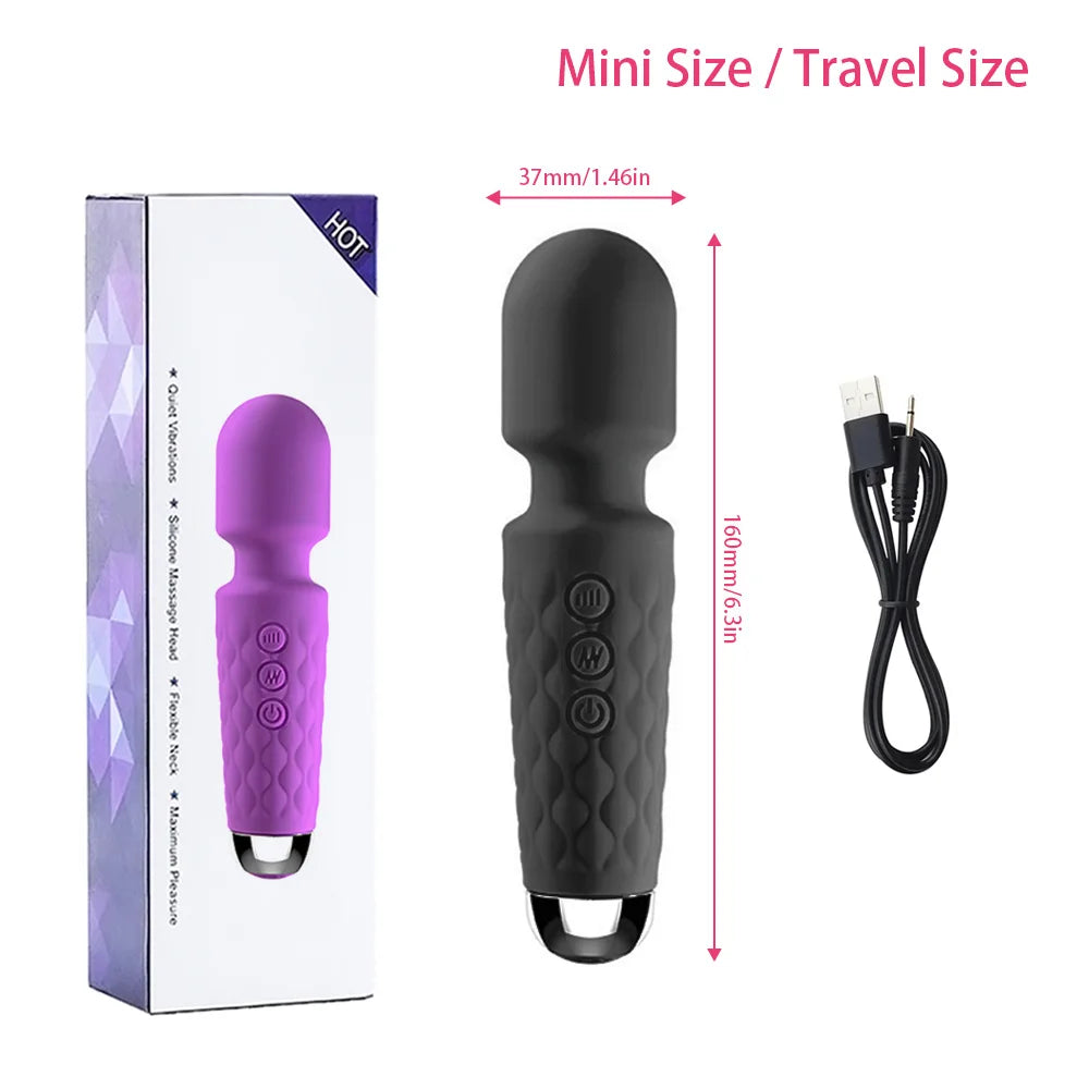 Women Female Masturbator Rechargeable Powerful Clit Stimulator Adult Vagina Sex Toy Magic Av Mini Wand Massager Dildo Vibrator